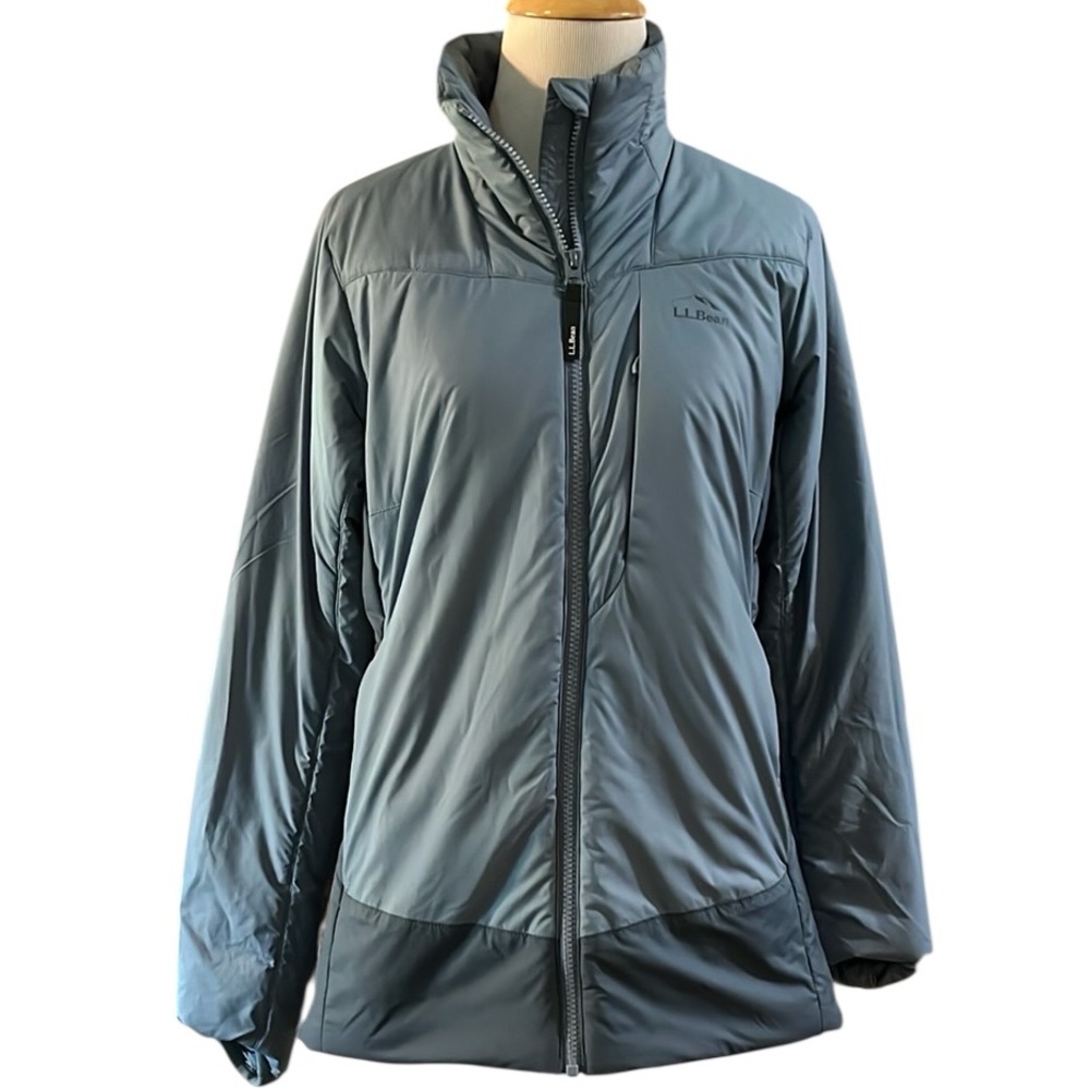 L.L. BEAN LIGHTWEIGHT PRIMALOFT INSULATED TWO TONE JACKET BLUE GRAY SIZE XS